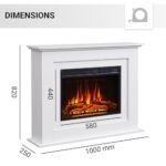 BALDERIA cheminée électrique autoportante Finn|Foyer électrique sur Pieds avec Effet de Flammes 3D|Chauffage 2000W, éclairage LED|Cheminée de Sol avec télécommande, minuteur &... – Image 5