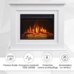BALDERIA cheminée électrique autoportante Finn|Foyer électrique sur Pieds avec Effet de Flammes 3D|Chauffage 2000W, éclairage LED|Cheminée de Sol avec télécommande, minuteur &... – Image 6