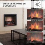 BALDERIA cheminée électrique Calida 23" | Foyer électrique Mural avec Effet de Flammes 3D | Chauffage 2000W, éclairage LED | Cheminée encastrable avec télécommande, minuteur &... – Image 3