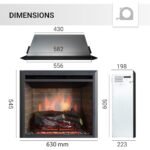 BALDERIA cheminée électrique Calida 23" | Foyer électrique Mural avec Effet de Flammes 3D | Chauffage 2000W, éclairage LED | Cheminée encastrable avec télécommande, minuteur &... – Image 6