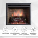 BALDERIA cheminée électrique Calida 23" | Foyer électrique Mural avec Effet de Flammes 3D | Chauffage 2000W, éclairage LED | Cheminée encastrable avec télécommande, minuteur &... – Image 7