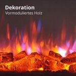 BALDERIA cheminée électrique Castor | Cheminée de Sol avec Effet Flamme 3D | Chauffage électrique 2000 W | Foyer sur Pieds avec télécommande, minuterie, Thermostat | Blanc – Image 5