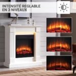 BALDERIA Ladina Freestanding Electric Fireplace | Electric Fireplace on Feet with 3D Flame Effect | Heating 2000W, LED Lighting | Floor Fireplace with Remote Control, Timer &... – Image 3