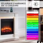 BALDERIA Ladina Freestanding Electric Fireplace | Electric Fireplace on Feet with 3D Flame Effect | Heating 2000W, LED Lighting | Floor Fireplace with Remote Control, Timer &... – Image 4