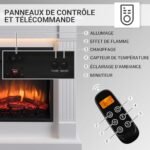 BALDERIA Ladina Freestanding Electric Fireplace | Electric Fireplace on Feet with 3D Flame Effect | Heating 2000W, LED Lighting | Floor Fireplace with Remote Control, Timer &... – Image 5