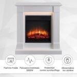 BALDERIA Ladina Freestanding Electric Fireplace | Electric Fireplace on Feet with 3D Flame Effect | Heating 2000W, LED Lighting | Floor Fireplace with Remote Control, Timer &... – Image 7