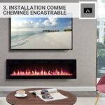 BALDERIA Leif 60" Electric Fireplace | Wall Mounted Electric Fireplace with 3D Flame Effect | Heating 2000W, LED Lighting | Built-in Fireplace with Remote Control, Timer &... – Image 4