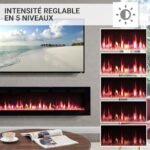 BALDERIA Leif 60" Electric Fireplace | Wall Mounted Electric Fireplace with 3D Flame Effect | Heating 2000W, LED Lighting | Built-in Fireplace with Remote Control, Timer &... – Image 6