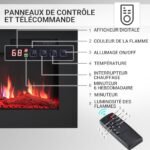 BALDERIA Leif 60" Electric Fireplace | Wall Mounted Electric Fireplace with 3D Flame Effect | Heating 2000W, LED Lighting | Built-in Fireplace with Remote Control, Timer &... – Image 7