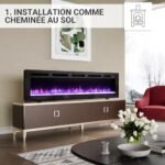 BALDERIA Leif 70 Inch Electric Fireplace | Wall Electric Fireplace with 3D Flame Effect | 2000 W Heater, LED Lighting | Built-in Fireplace with Remote Control, Timer &... – Image 2