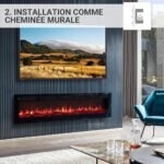 BALDERIA Leif 70 Inch Electric Fireplace | Wall Electric Fireplace with 3D Flame Effect | 2000 W Heater, LED Lighting | Built-in Fireplace with Remote Control, Timer &... – Image 3