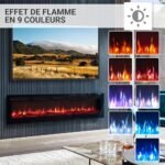 BALDERIA Leif 70 Inch Electric Fireplace | Wall Electric Fireplace with 3D Flame Effect | 2000 W Heater, LED Lighting | Built-in Fireplace with Remote Control, Timer &... – Image 5