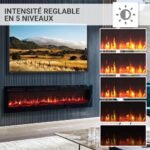 BALDERIA Leif 70 Inch Electric Fireplace | Wall Electric Fireplace with 3D Flame Effect | 2000 W Heater, LED Lighting | Built-in Fireplace with Remote Control, Timer &... – Image 6