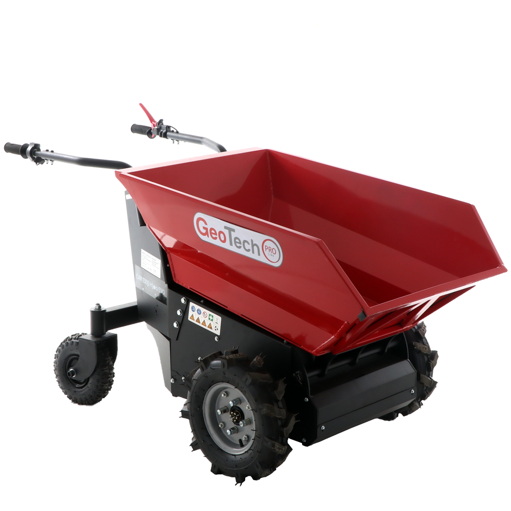 brouette à batterie geotechpro mini dumper car e500 e lift benne dumper électrique 500kg