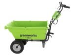 brouette à batterie sur roues greenworks g40gc garden cart 40v brouette électrique