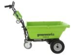 brouette à batterie sur roues greenworks g40gc garden cart 40v brouette électrique