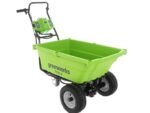 brouette à batterie sur roues greenworks g40gc garden cart 40v brouette électrique