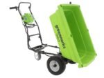 brouette à batterie sur roues greenworks g40gc garden cart 40v brouette électrique