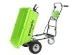brouette à batterie sur roues greenworks g40gc garden cart 40v brouette électrique