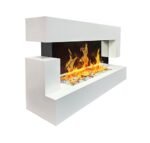 Chemin’Arte - Cheminée Électrique LEDs Murale Design Quartz 120 cm - Blanche - Effet Flammes - Conçue en France - Garantie 2 Ans – Image 2