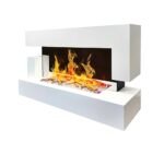 Chemin’Arte - Cheminée Électrique LEDs Murale Design Quartz 120 cm - Blanche - Effet Flammes - Conçue en France - Garantie 2 Ans – Image 3