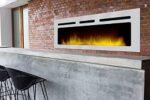 Chemin'Arte Brite 3XL Stainless Steel Built-in Electric Fireplace - Designed in France - 152 x 17 x 45 cm – Image 4