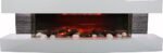 Chemin'Arte Lounge 3XL Electric Fireplace Flame Effect LED Wall Fireplace 150 cm White Designed in France