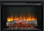 Dimplex XHD 28 Inch Electric Fireplace - Wall Mounted Fireplace with Heating - 1400W - Flame Effect LED Optiflame - Activable Heating - Remote Control Included