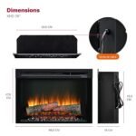 Dimplex XHD 28 Inch Electric Fireplace - Wall Mounted Fireplace with Heating - 1400W - Flame Effect LED Optiflame - Activable Heating - Remote Control Included – Image 4