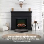 Dimplex XHD 28 Inch Electric Fireplace - Wall Mounted Fireplace with Heating - 1400W - Flame Effect LED Optiflame - Activable Heating - Remote Control Included – Image 5