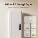 EMKE Chauffage Électrique Mural, Radiateur Électrique 1000 Watt, Chauffage d'Appoint, Fonction APP WiFi, Chauffage Économe en Énergie, Blanc, Affichage LCD. – Image 2