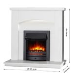 Endeavour Fires New Cayton Electric 42"Fireplace Suite, fitted with Black Trim and Fret, 220/240Vac 1&2kW with 7 day Programmable Remote Control Heater in off white MDF Surround – Image 5