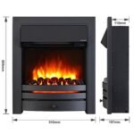 Endeavour Fires New Cayton Electric 42"Fireplace Suite, fitted with Black Trim and Fret, 220/240Vac 1&2kW with 7 day Programmable Remote Control Heater in off white MDF Surround – Image 6