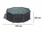 gre granada ronde Ø350 x 132 cm piscine hors sol en acier