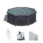 gre granada ronde Ø350 x 132 cm piscine hors sol en acier