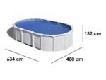 gre haiti ovale 610 x 375 x 132 cm piscine hors sol en acier traverses enterrées
