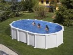 gre haiti ovale 610 x 375 x 132 cm piscine hors sol en acier traverses enterrées