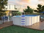 gre haiti ovale 610 x 375 x 132 cm piscine hors sol en acier traverses enterrées