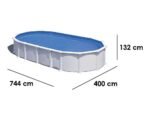 gre haiti ovale 730 x 375 x 132 cm piscine hors sol en acier traverses enterrées