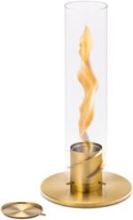 höfats - Spin 120 Or - Feu de Table pour l'intérieur et l'extérieur - Cheminée de Table, photophore, Torche de Jardin et cheminée au bioéthanol en Acier Inoxydable