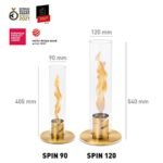 höfats - Spin 120 Or - Feu de Table pour l'intérieur et l'extérieur - Cheminée de Table, photophore, Torche de Jardin et cheminée au bioéthanol en Acier Inoxydable – Image 2