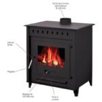 INTERSTOVES - Poêle à bois Alessia 14 | Bûches 55CM - Noir – Image 2