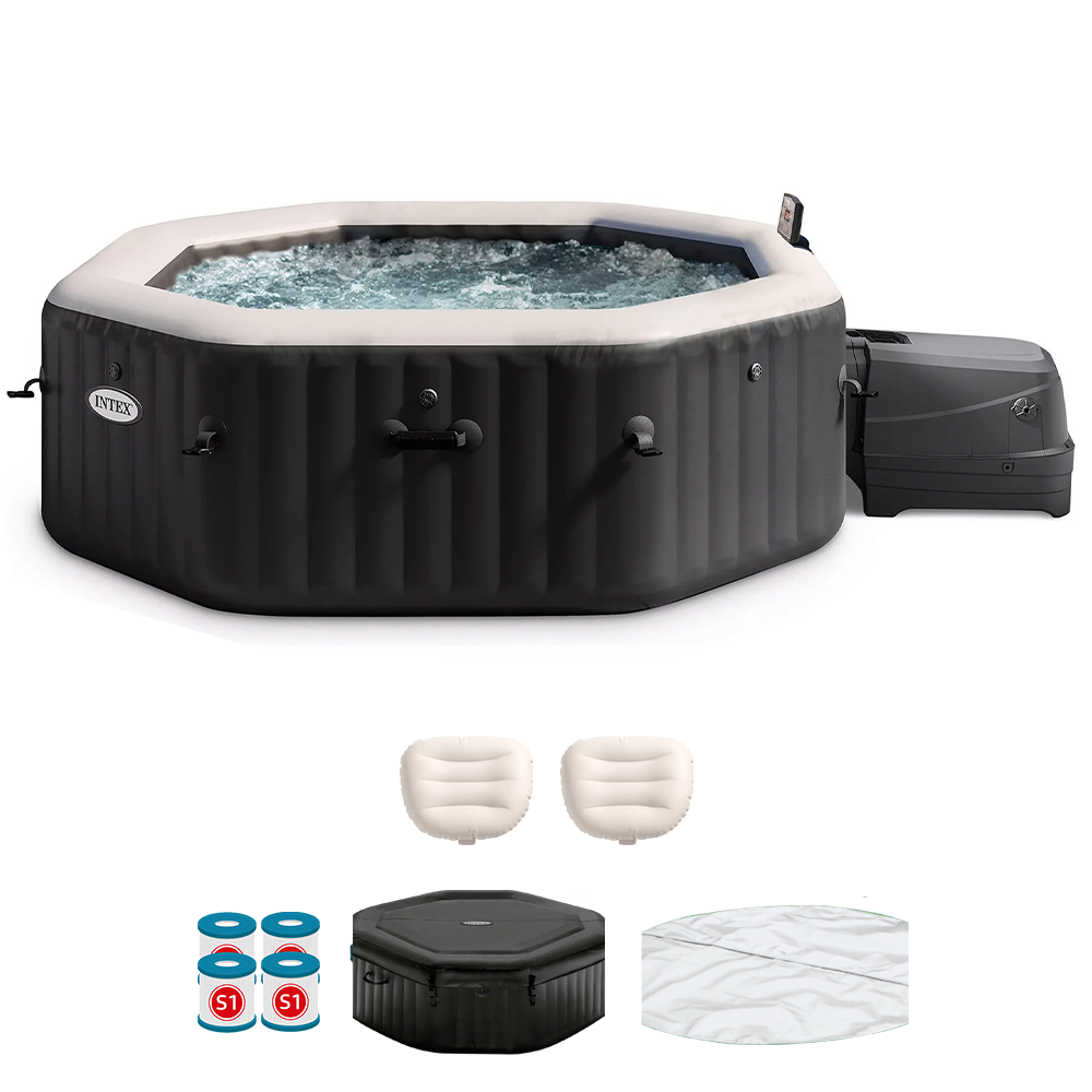 intex octogonale jet & bubble deluxe 28462ex Ø218x71 cm piscine hydromassage spa
