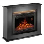 Juskys Cheminée électrique 1000/2000W avec Chauffage, cheminée, Effet Flamme, télécommande, éclairage LED et minuterie - Cheminée électrique sur Pied (Noir)(98x28x81cm) – Image 4