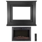 Juskys Cheminée électrique 1000/2000W avec Chauffage, cheminée, Effet Flamme, télécommande, éclairage LED et minuterie - Cheminée électrique sur Pied (Noir)(98x28x81cm) – Image 5