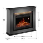 Juskys Cheminée électrique 1000/2000W avec Chauffage, cheminée, Effet Flamme, télécommande, éclairage LED et minuterie - Cheminée électrique sur Pied (Noir)(98x28x81cm) – Image 7