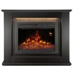 Juskys Cheminée électrique 1000/2000W avec Chauffage, cheminée, Effet Flamme, télécommande, éclairage LED et minuterie - Cheminée électrique sur Pied (Noir)(98x28x81cm) – Image 3