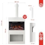 KAMINIO Cheminée Electrique HENRI avec tuyau de poêle - Poêle Électrique avec chauffage, effet de flamme 3D, compartiment à bois, télécommande (Blanc) – Image 6