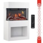 KAMINIO Cheminée Electrique Henri - Poêle Électrique avec Chauffage, Effet de Flamme 3D, Compartiment à Bois, télécommande (Blanc) – Image 5
