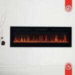 KAMINIO Cheminée Electrique Marlon - Cheminée Électrique 3-en-1 avec Chauffage, Effet de Flamme 3D, 12 Couleurs de Flammes, télécommande (60 Pouces) – Image 2
